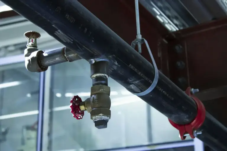 Commercial pipework with a shut-off valve